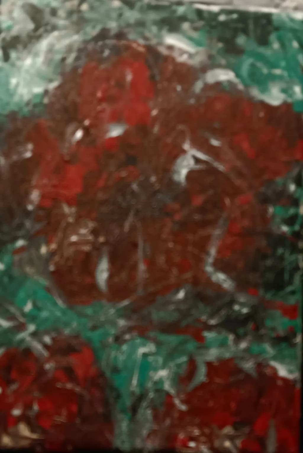 Whispers of Color: A Dance of Red and Green in Abstract Expressionism