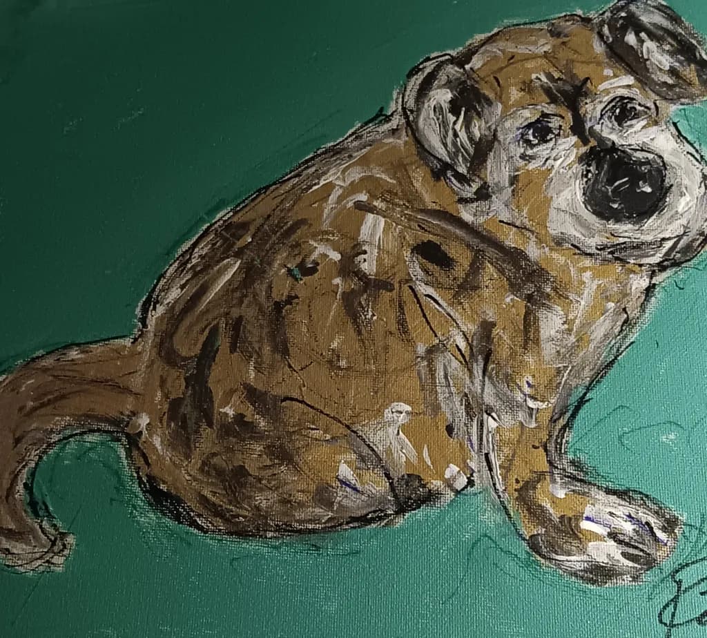 Whimsical Canine Companion: A Playful Portrait of a Beloved Dog