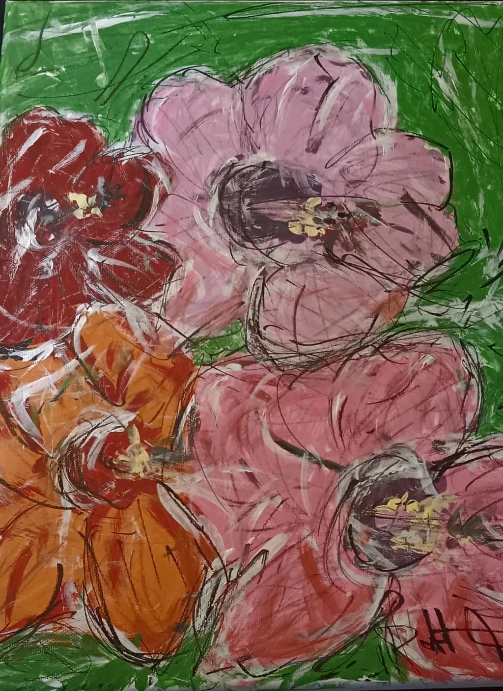 Vibrant Blossoms: A Dance of Colorful Petals in Abstract Harmony
