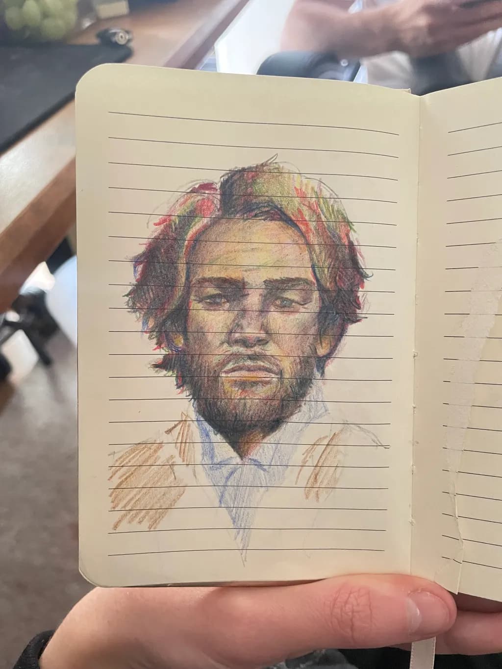 Vibrant Reflections: A Colorful Portrait Sketch of Identity and Emotion