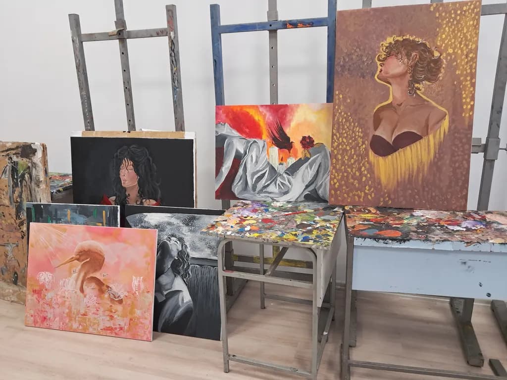 Creative Expressions: A Vibrant Collection of Artistic Masterpieces in the Studio