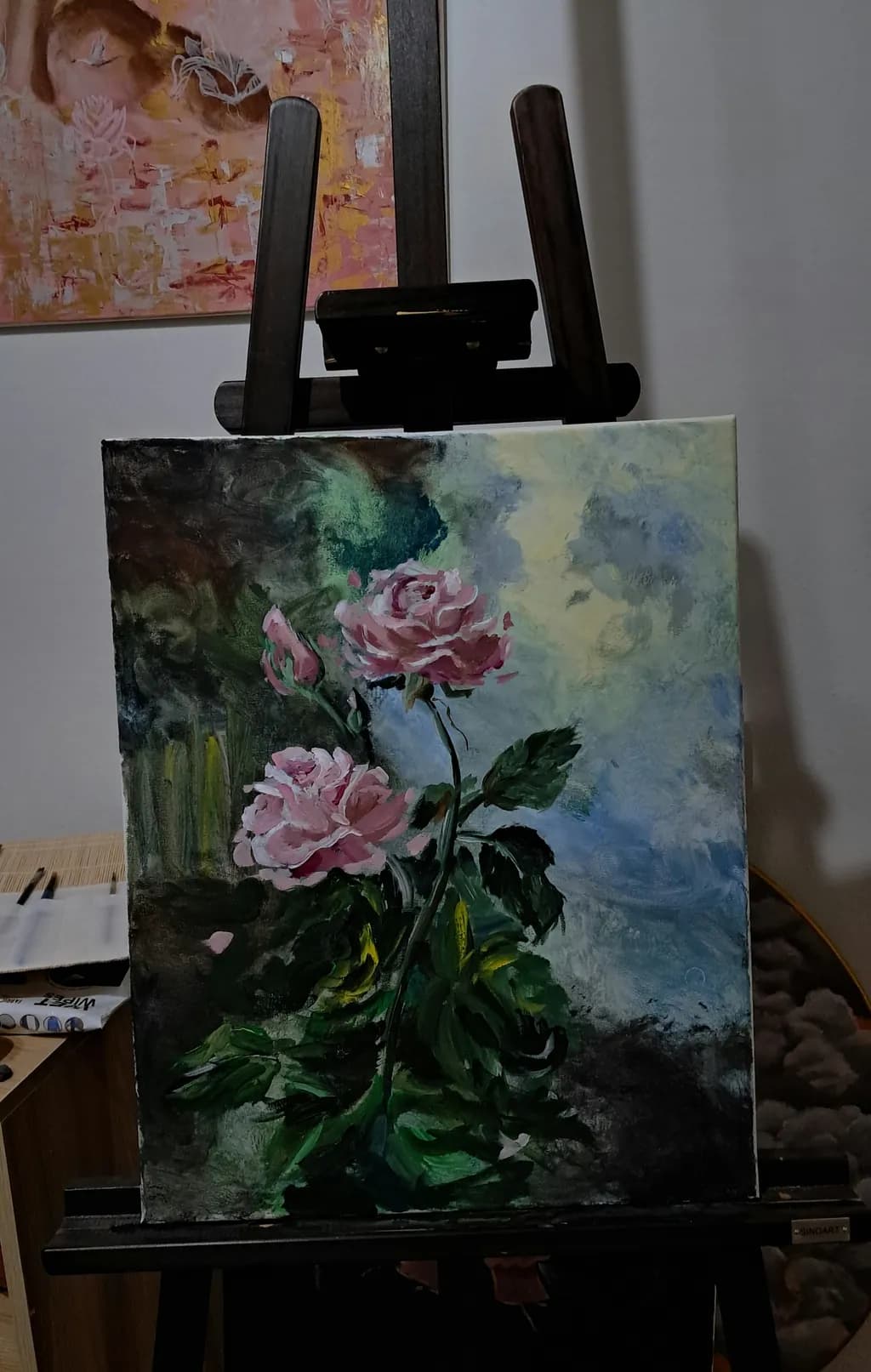 Whispers of Bloom: A Serene Portrait of Pink Roses in Nature's Embrace