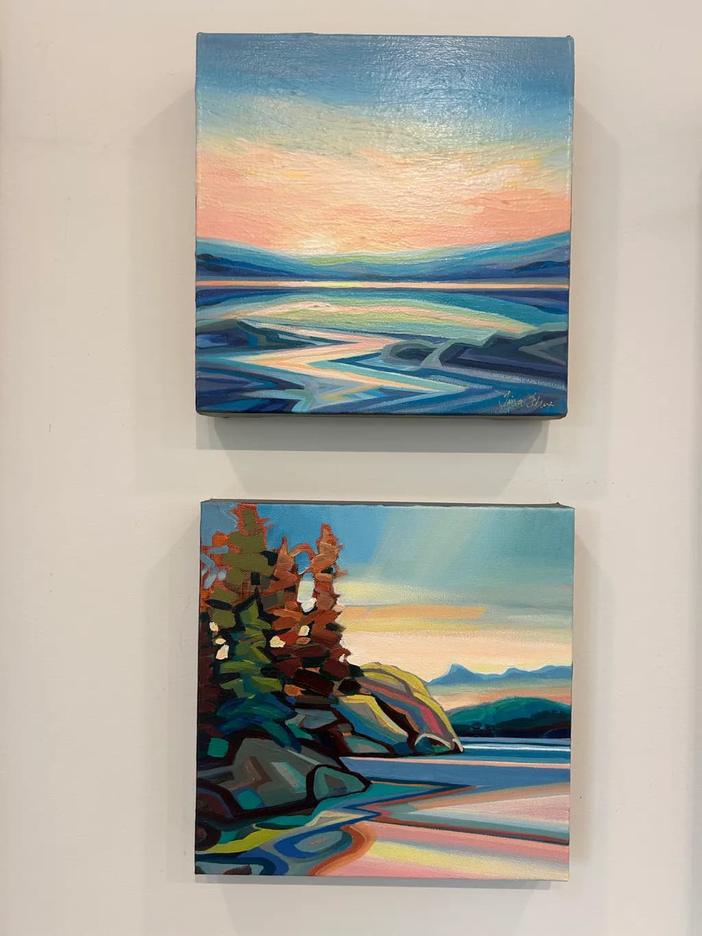 Serene Reflections: A Colorful Journey Through Abstract Landscapes