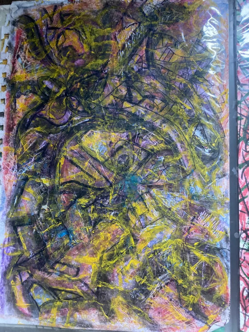 Vibrant Chaos: An Expressive Journey Through Abstract Layers