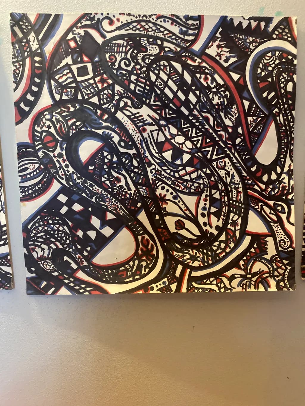 Serpentine Whispers: An Abstract Dance of Black and White Patterns