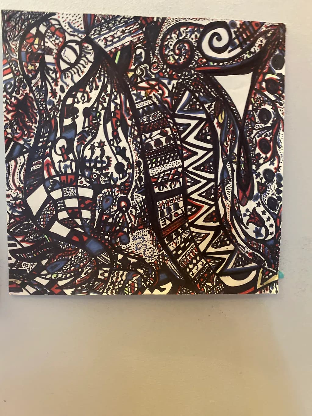 Vibrant Whimsy: An Abstract Journey Through Geometric Patterns and Colorful Chaos