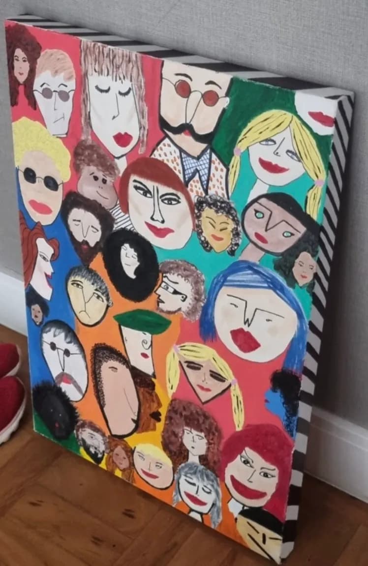 Vibrant Expressions: A Colorful Celebration of Diverse Faces in Abstract Art