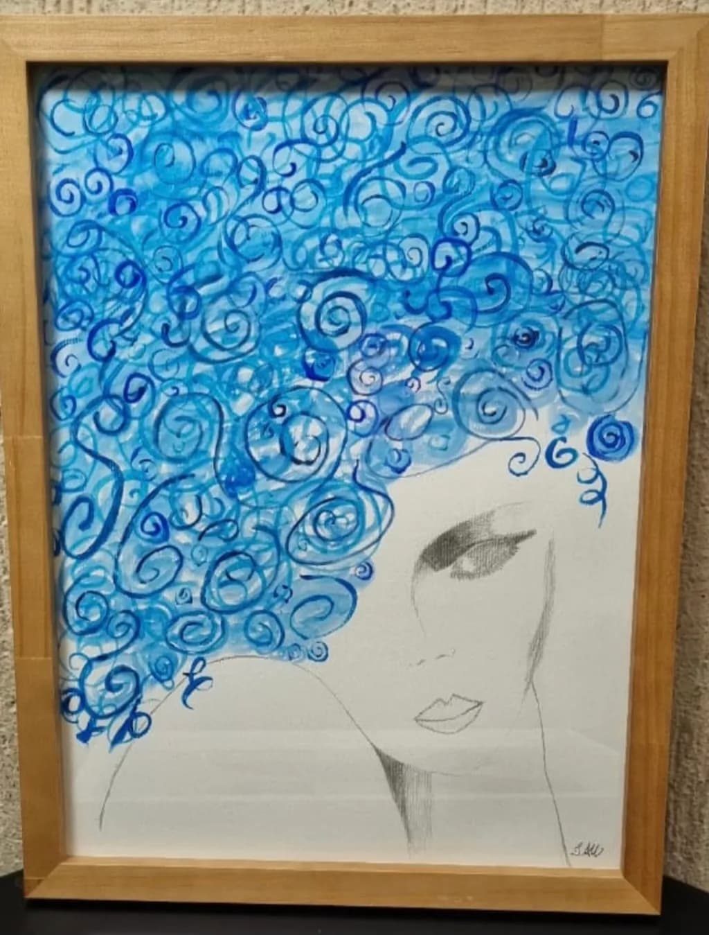 Whispers of Blue: An Abstract Portrait of Expression and Emotion