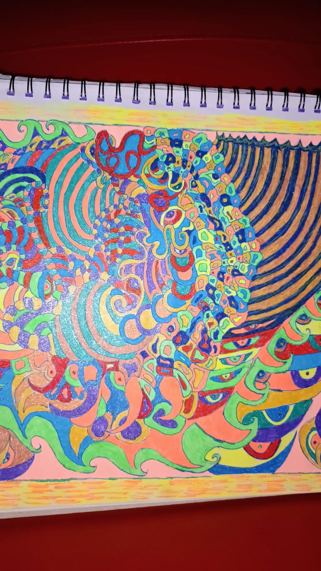 Vibrant Whirl: A Kaleidoscope of Colorful Patterns and Spirals in Abstract Art