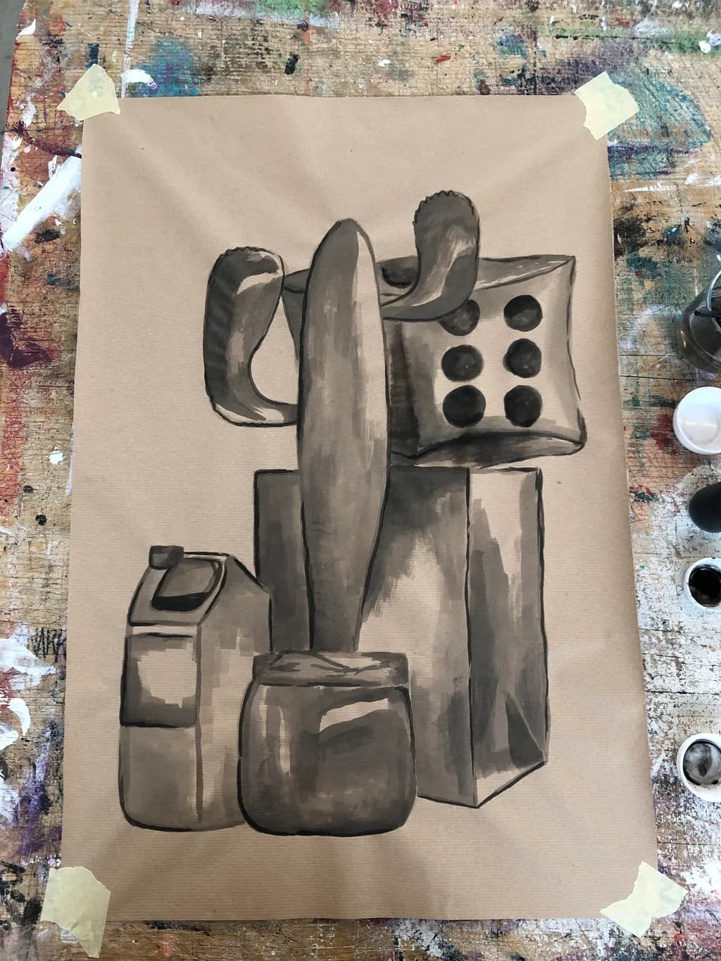 Whimsical Still Life: A Monochromatic Exploration of Everyday Objects