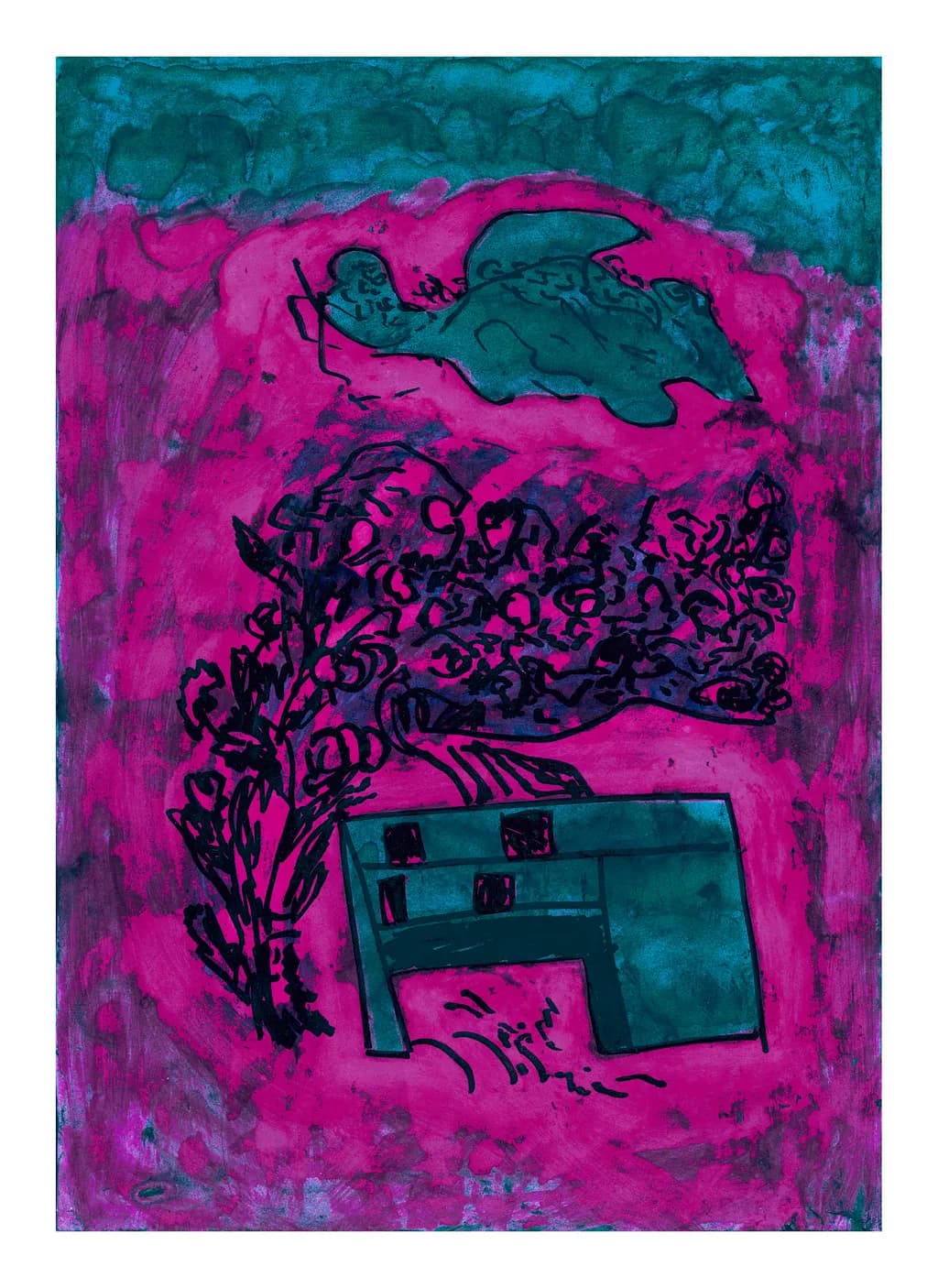 Vibrant Surrealism: Flight Through Nature's Abstract Landscape