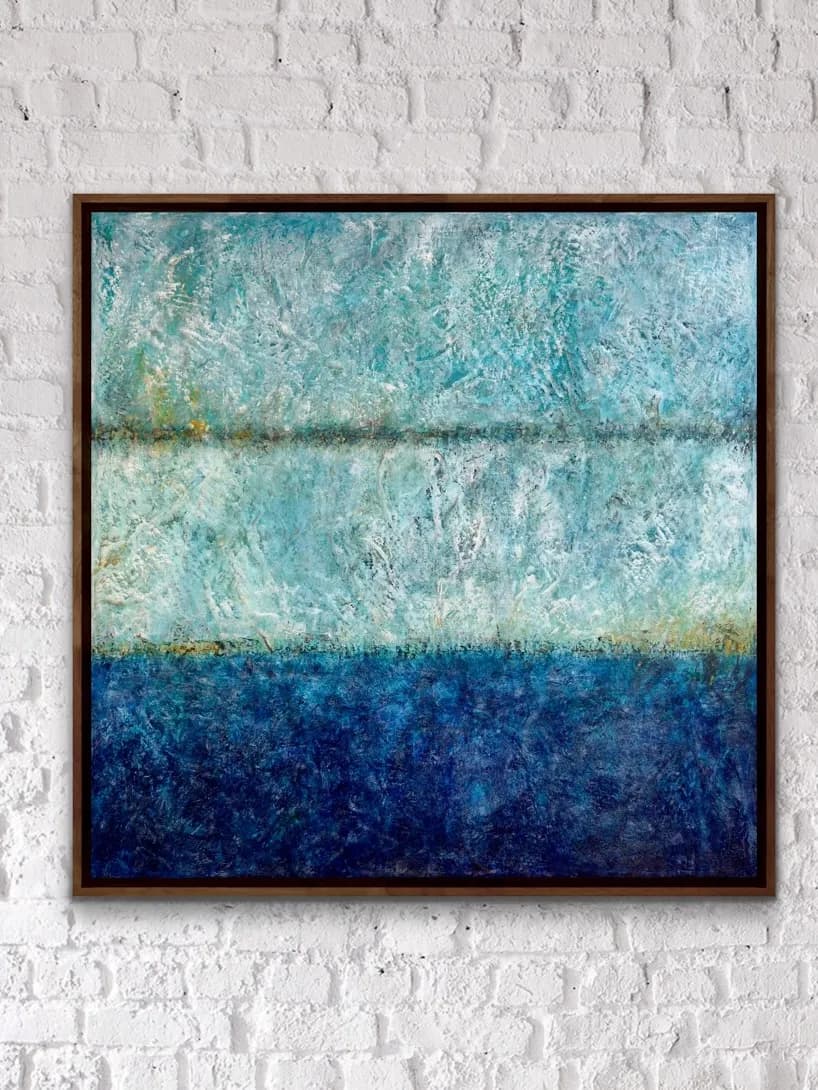 Serenity in Blue: A Tranquil Abstract Seascape for Modern Spaces