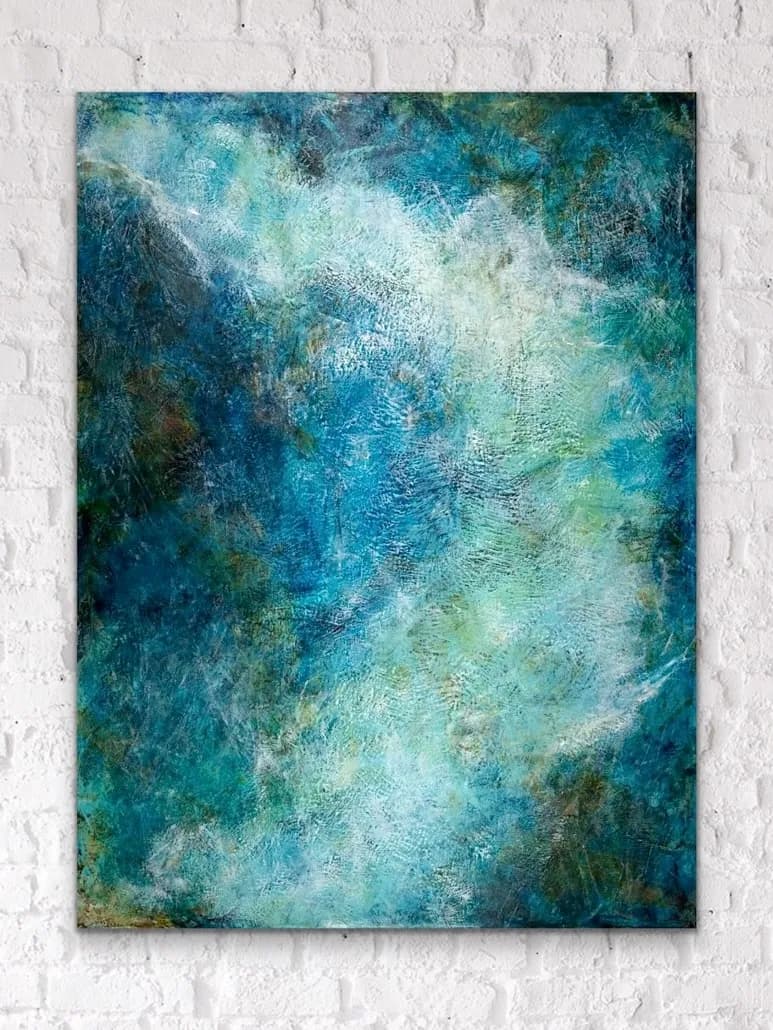 Whispers of the Ocean: A Serene Abstract Journey Through Turquoise Tides