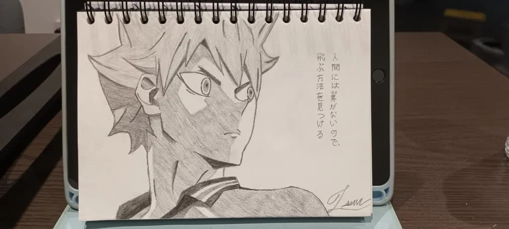 Dynamic Expression: A Captivating Anime Portrait in Pencil Sketch Form