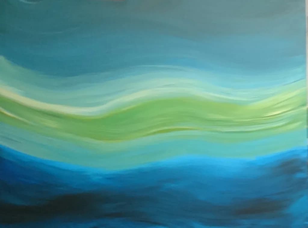 Whispers of the Ocean: A Serene Dance of Blues and Greens