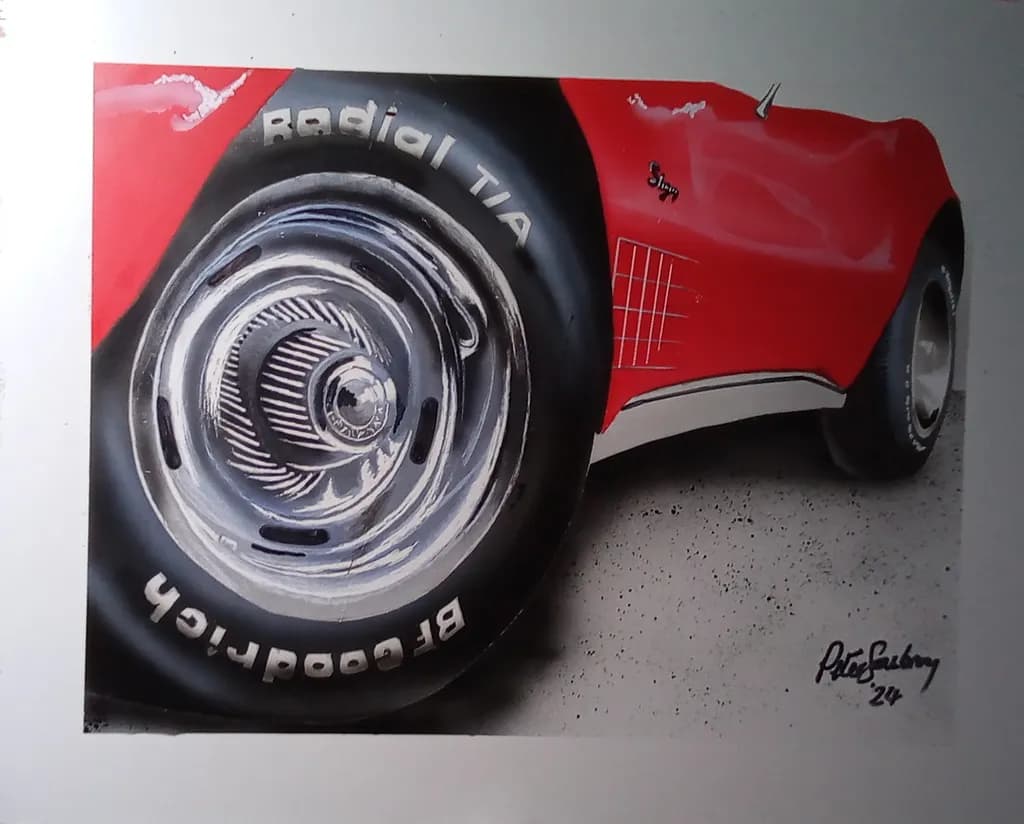 Classic Red Racer: A Stunning Illustration of Automotive Elegance and Power