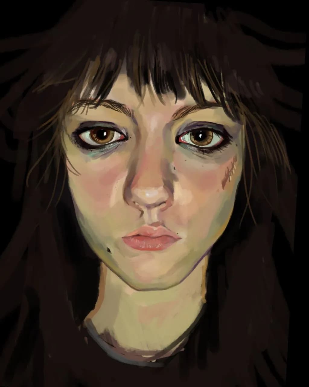 Emotional Depth: A Portrait of Contrast and Realism