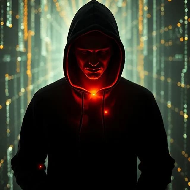 Veil of Shadows: The Glowing Enigma in a Techno Realm