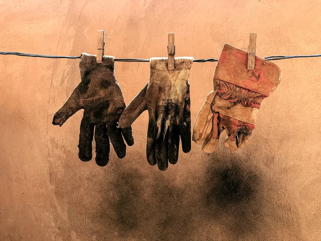 Hanging Work Gloves