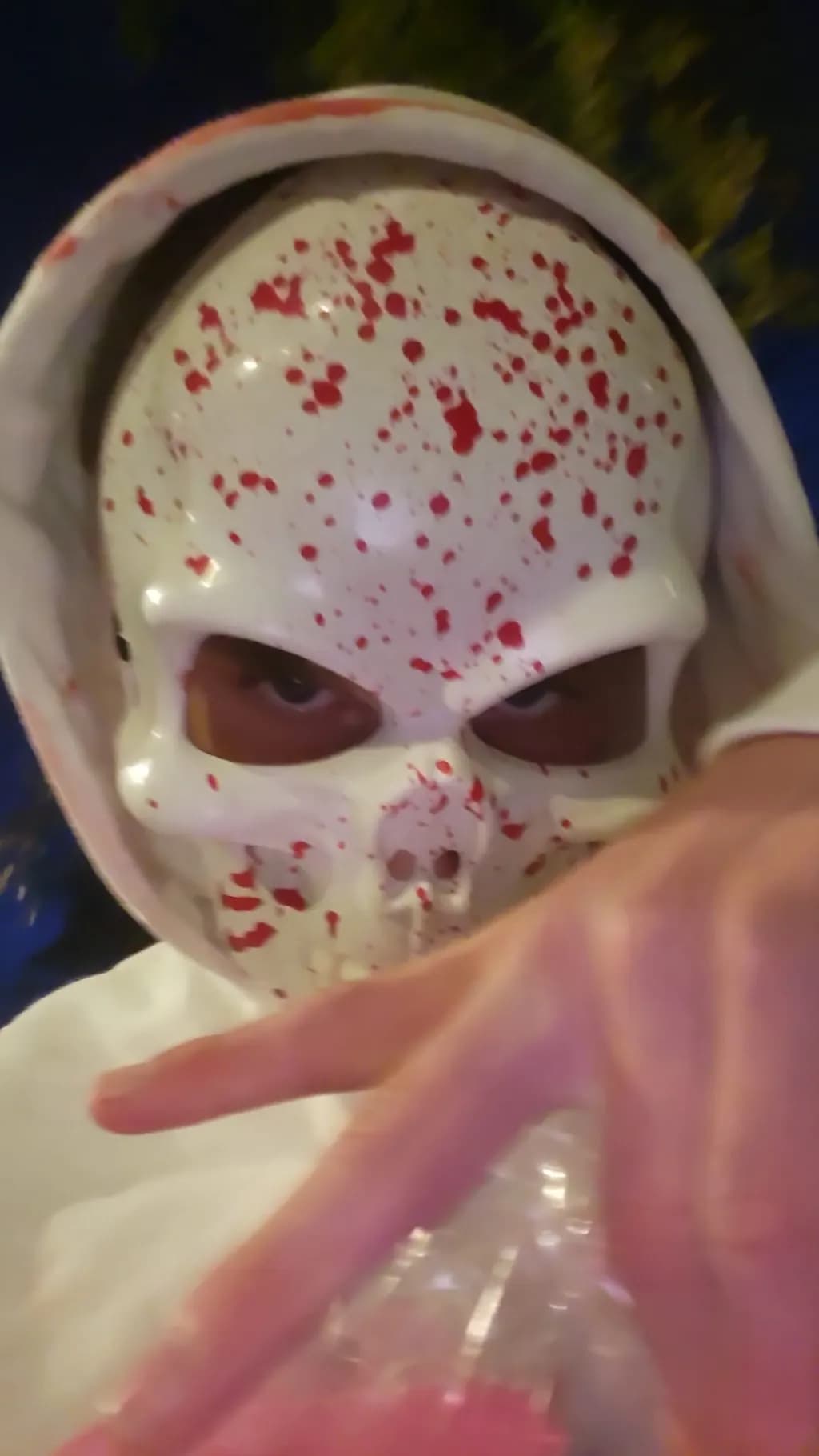 Masked Intentions: A Haunting Glimpse into the Shadows of Fear and Identity