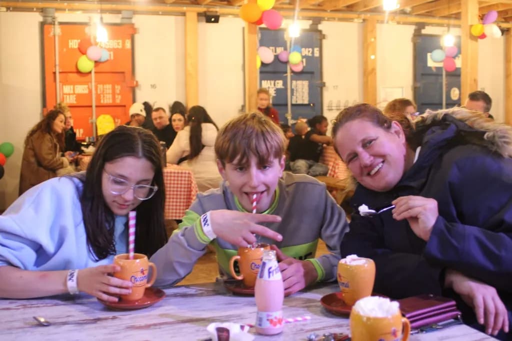 Joyful Moments: Sipping Sweet Delights with Friends and Family in a Cozy Café Setting