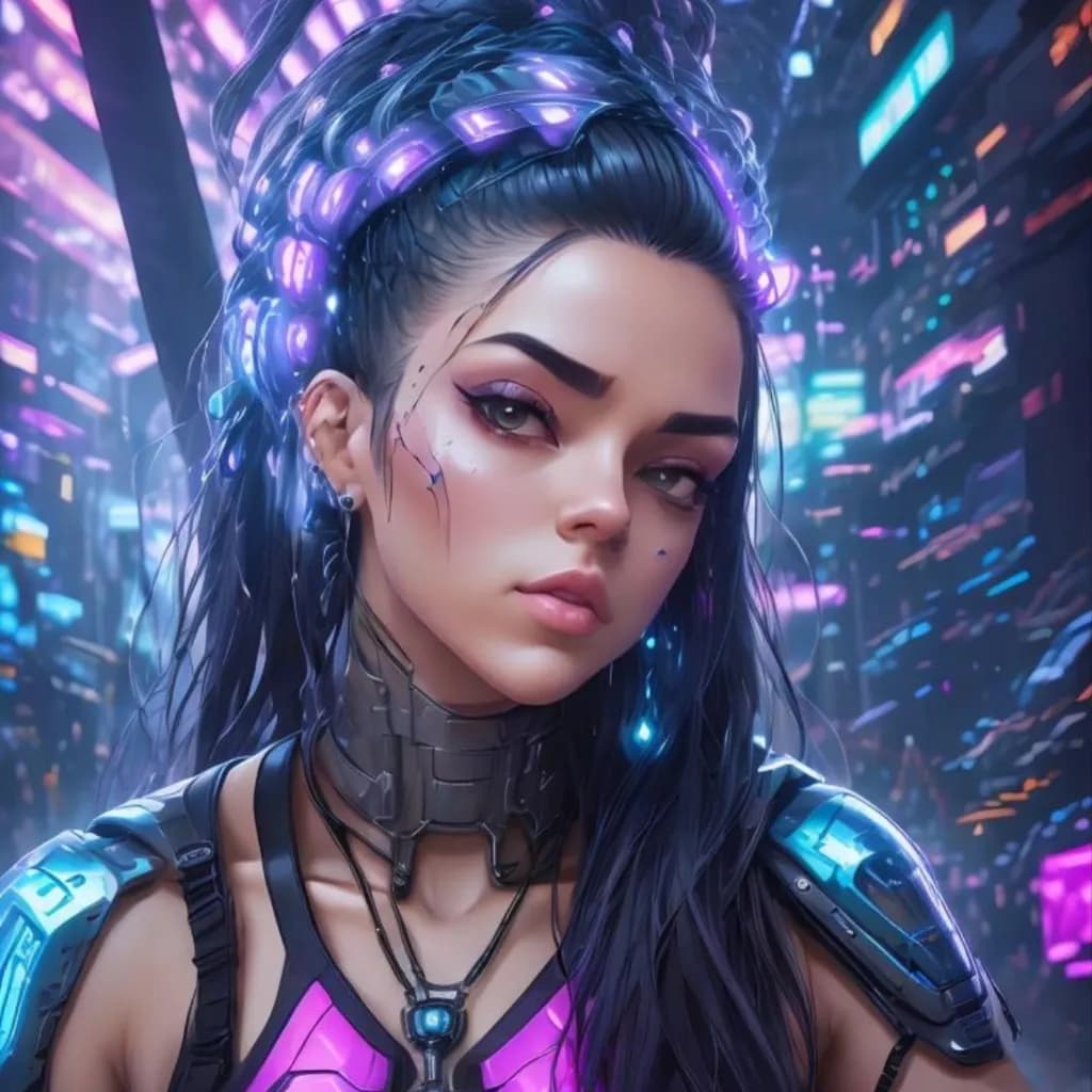 Cybernetic Dreamscape: A Futuristic Portrait of Resilience and Beauty