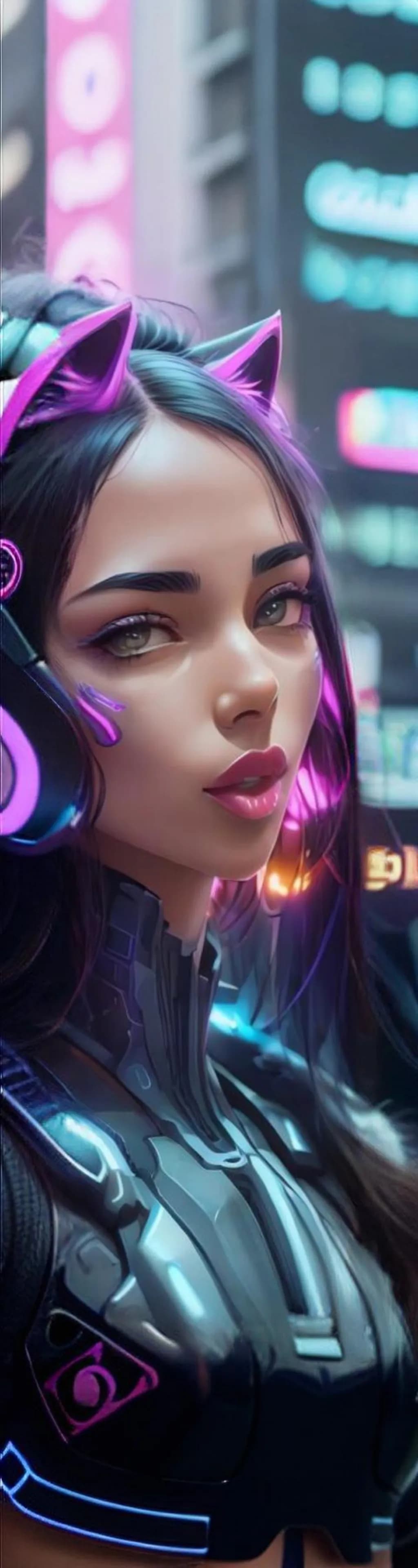 Neon Dreams: A Futuristic Cyberpunk Portrait of Technology and Vibrance