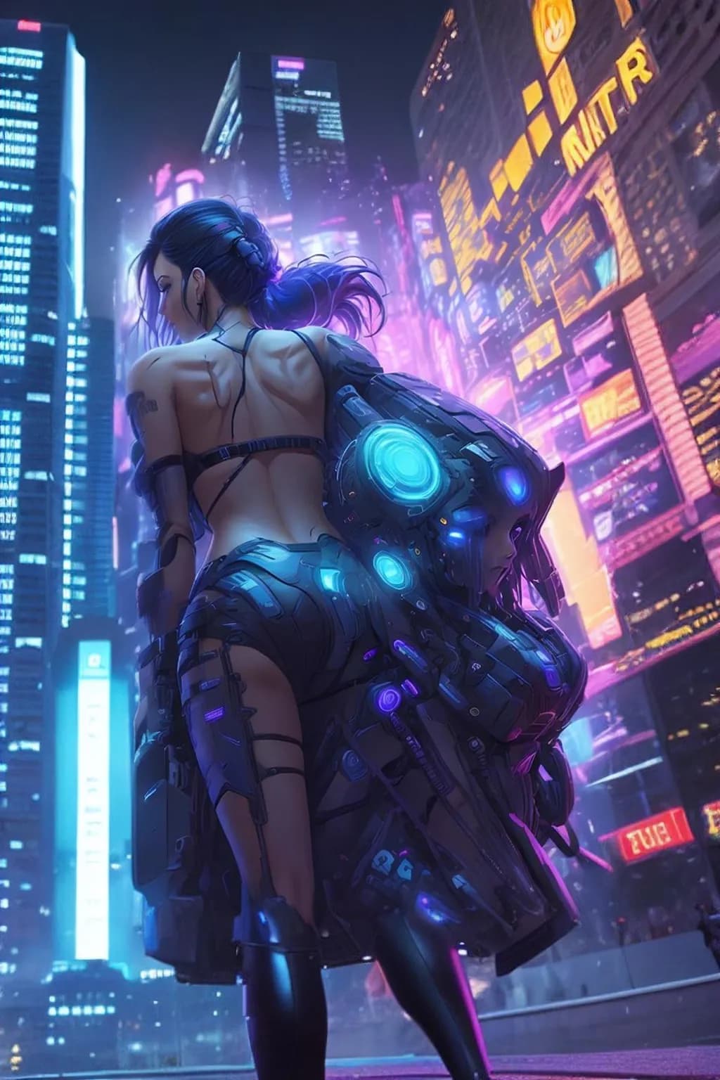 Neon Dreams: A Cyberpunk Odyssey in a Futuristic Cityscape