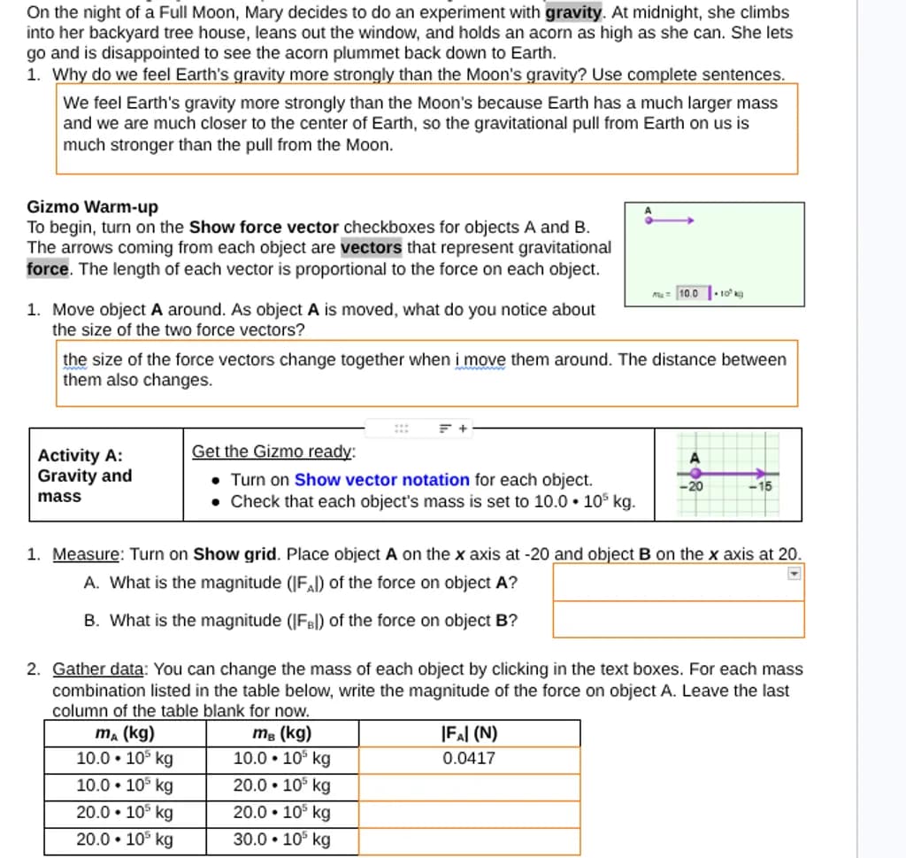 Gravity Experiment