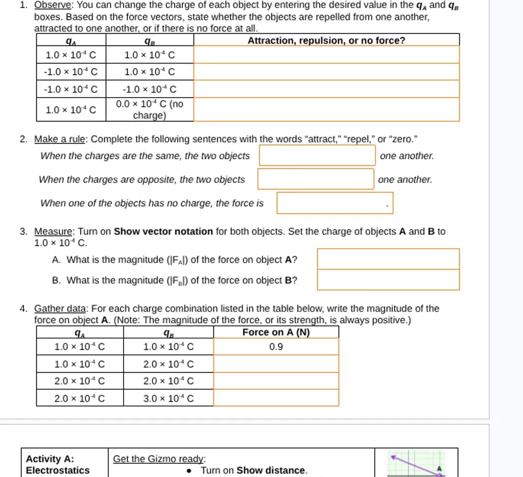 Electrostatics Forces Analysis