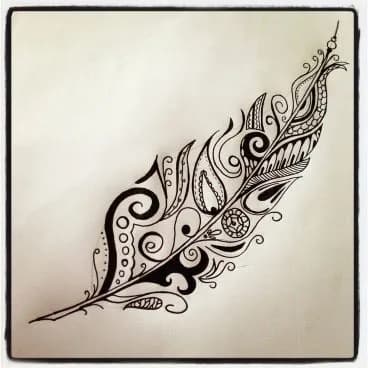 Whimsical Black Feather: A Dance of Intricate Designs and Decorative Elegance