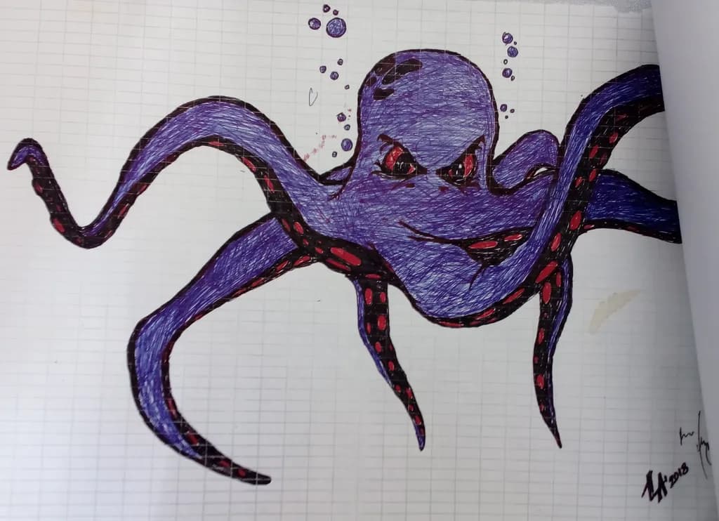Mystical Depths: The Enigmatic Octopus in Vibrant Hues