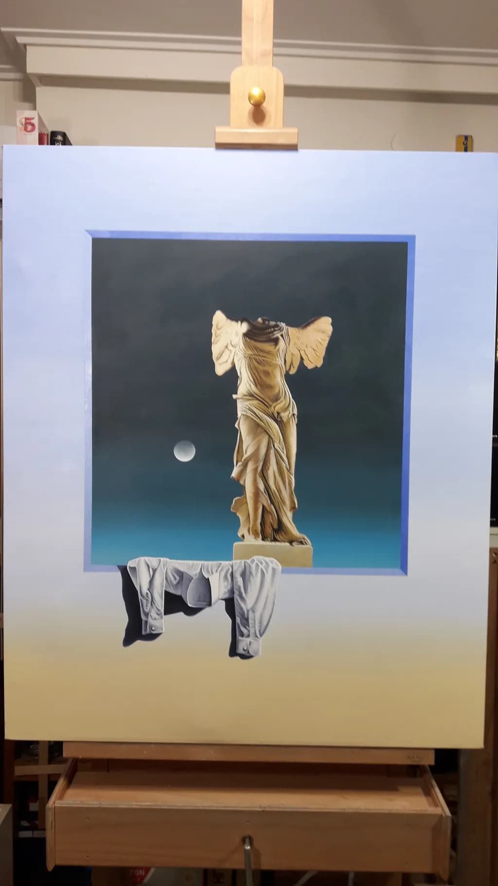 Ethereal Echoes: The Winged Victory in a Dreamscape Frame