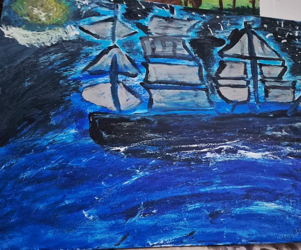 Whispers of the Night: A Majestic Ship Sailing Through Blue Waves