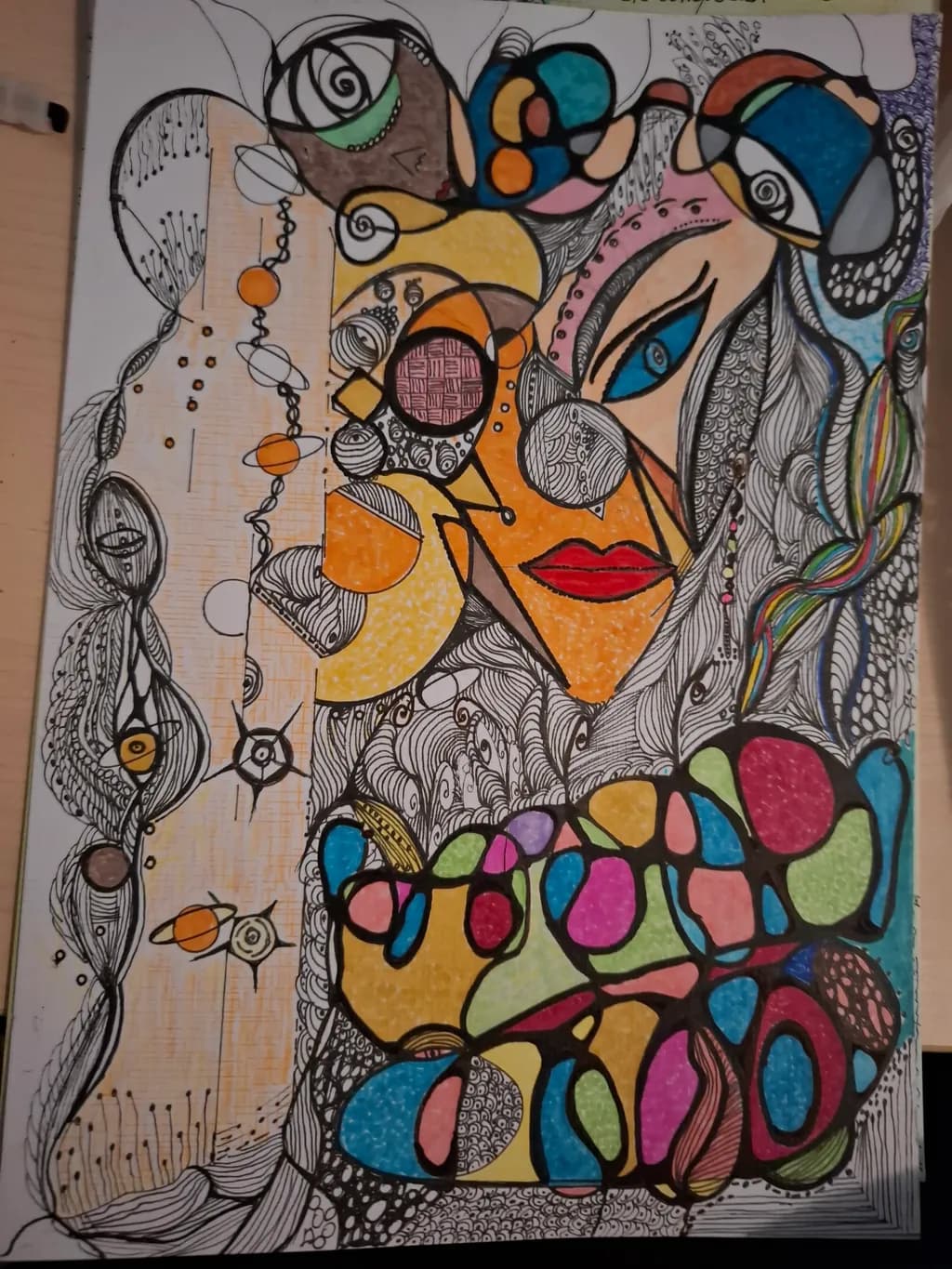 Vibrant Whimsy: A Kaleidoscope of Color and Emotion in Abstract Portraiture