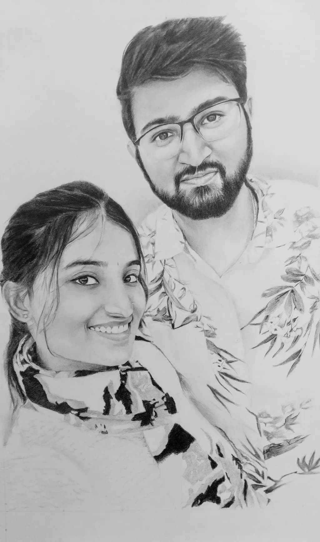 Eternal Smiles: A Black and White Portrait of Love and Connection