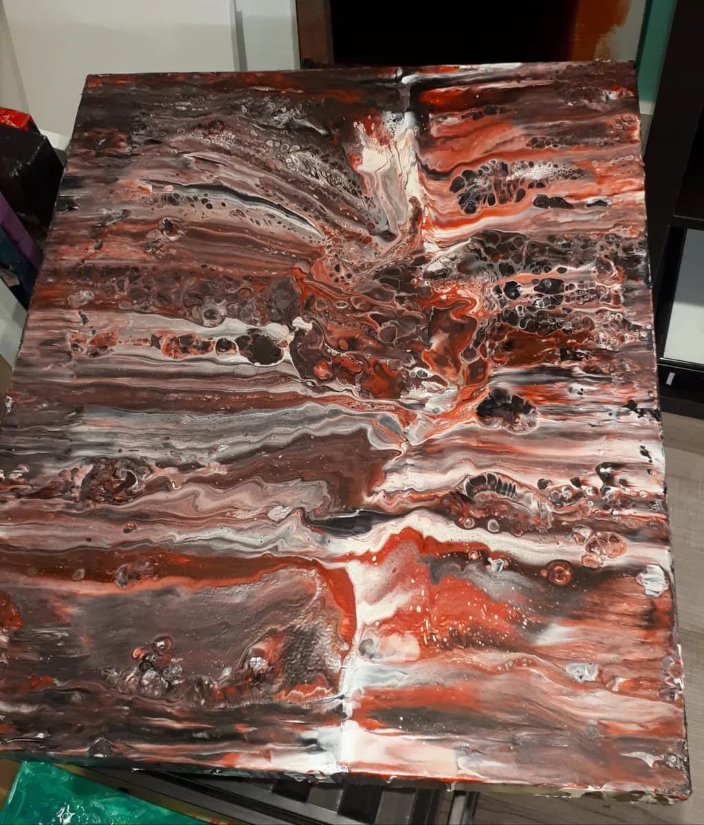 Crimson Whirl: A Dance of Earthy Tones and Fluid Motion