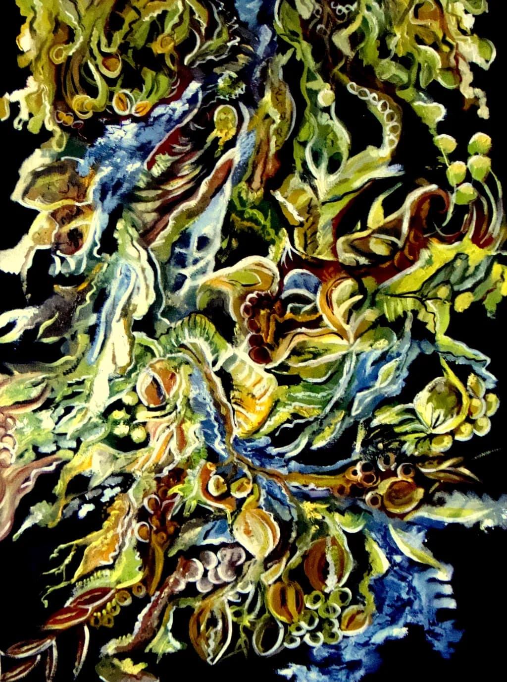 Vibrant Organic Flow: A Colorful Abstract Journey Through Texture and Form