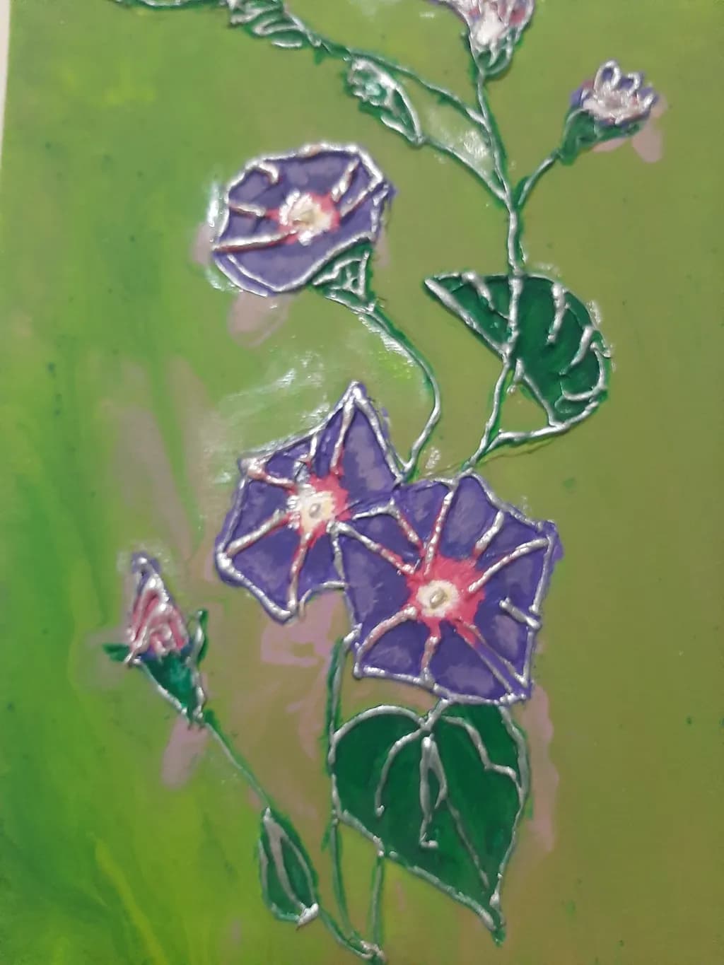 Vibrant Morning Glories: A Botanical Embrace on Lush Green Canvas