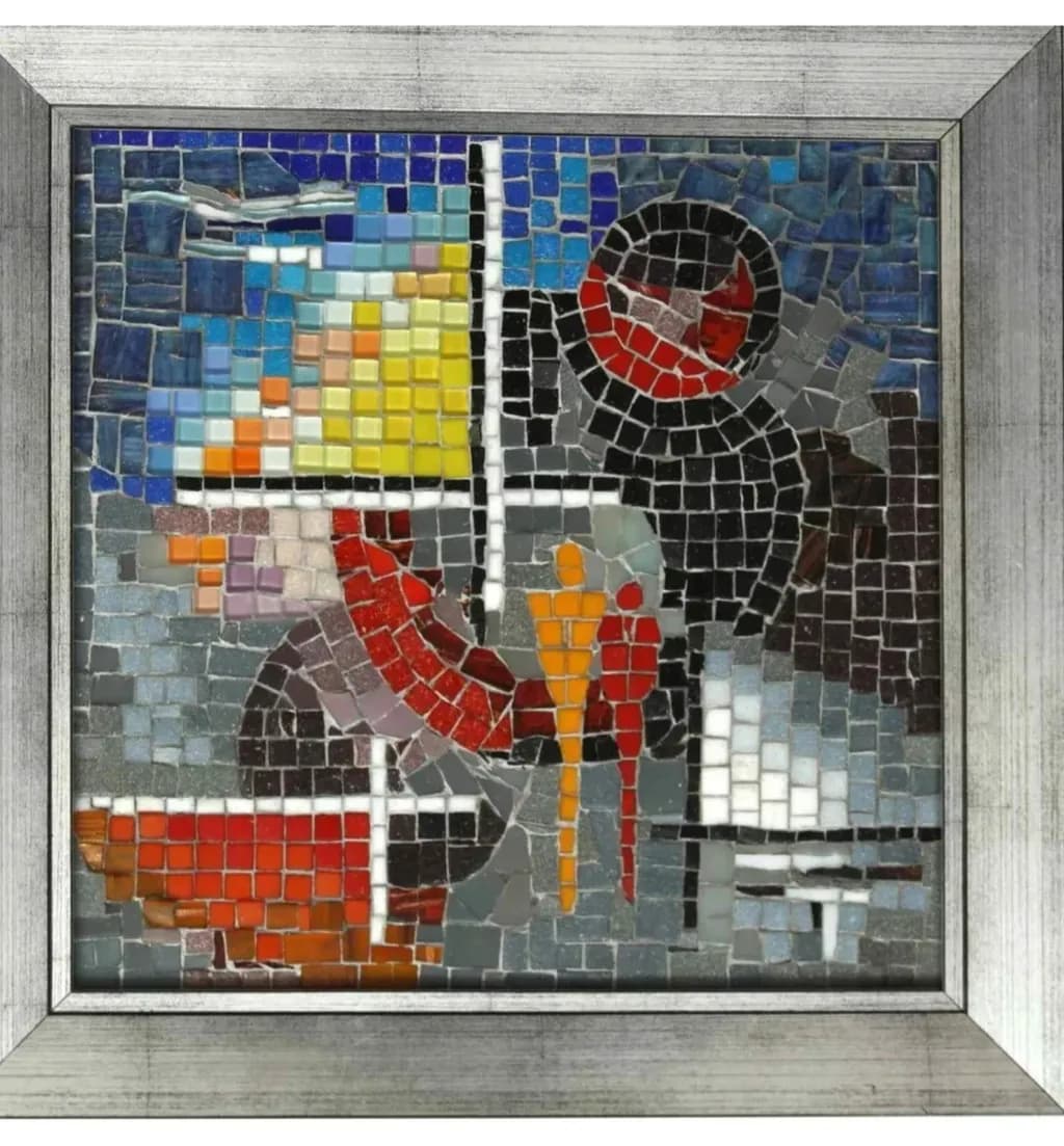 Vibrant Mosaic Harmony: An Abstract Journey Through Color and Texture