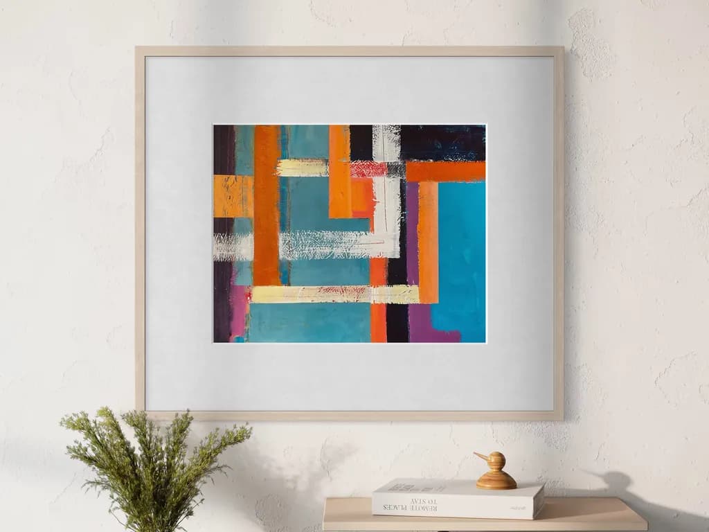 Vibrant Harmony: A Dance of Colorful Geometric Shapes in Abstract Art