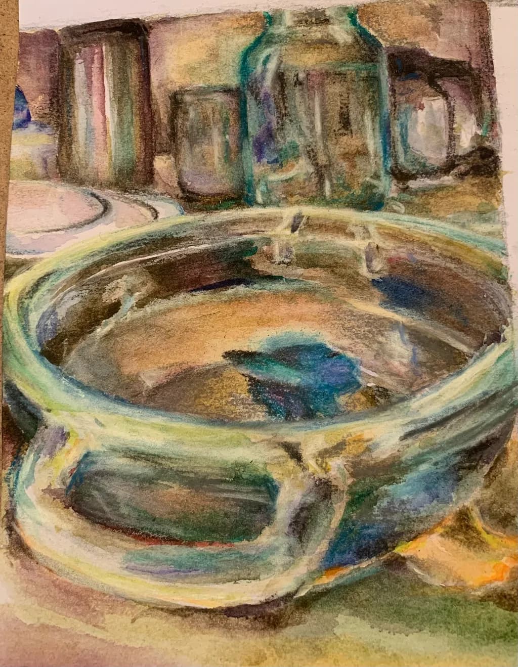 Whispers of Color: A Serene Still Life of Glass and Clay