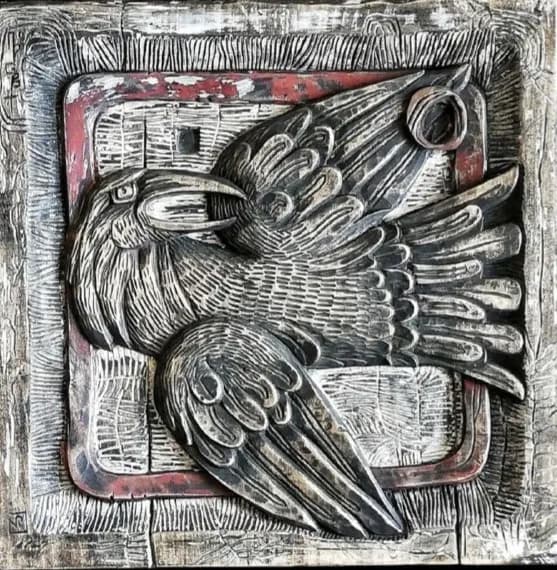 Whispers of the Wood: A Carved Bird in Flight