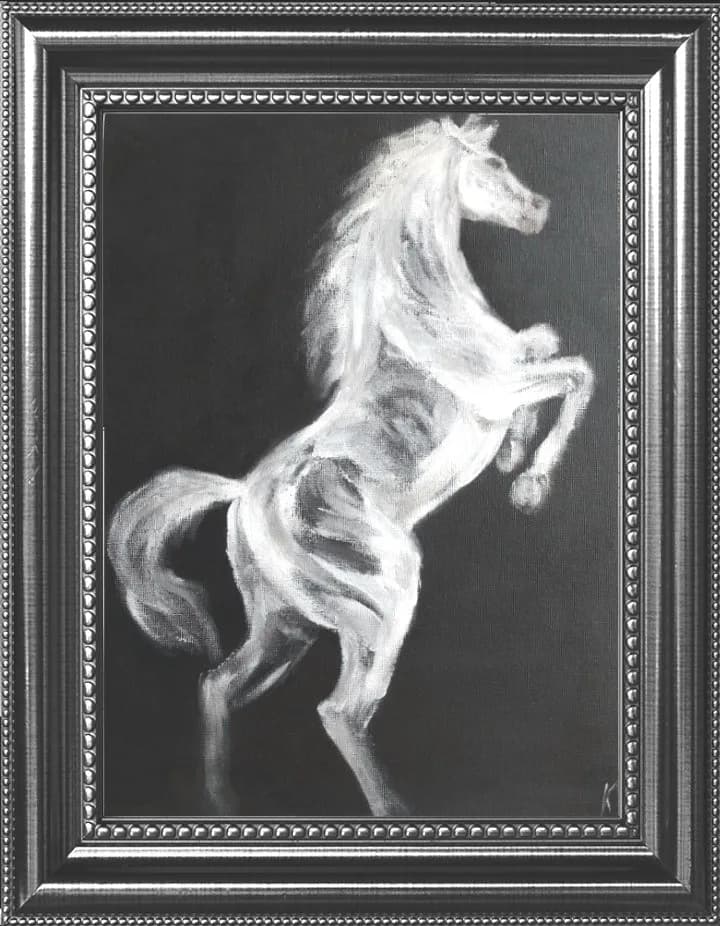 Majestic Monochrome: The Graceful Horse in Motion