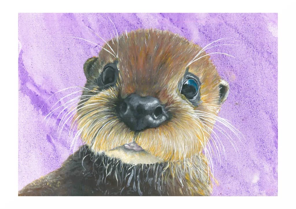 Whiskered Wonder: A Playful Otter Portrait in Vibrant Hues