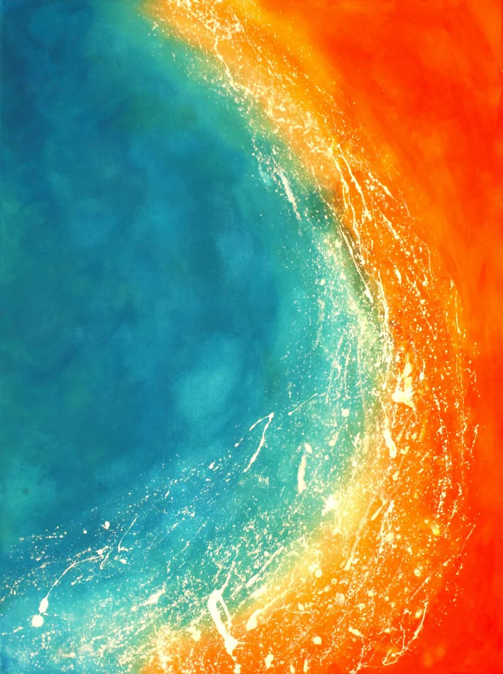 Vibrant Waves of Color: An Abstract Journey Through Fluid Dynamics
