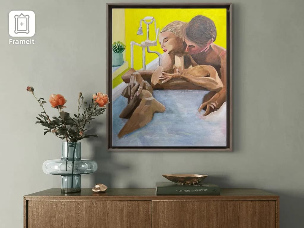 Intimate Embrace: A Colorful Exploration of Connection and Emotion