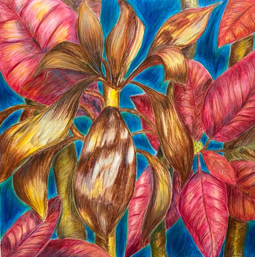 Vibrant Botanical Symphony: A Colorful Dance of Foliage and Nature's Essence