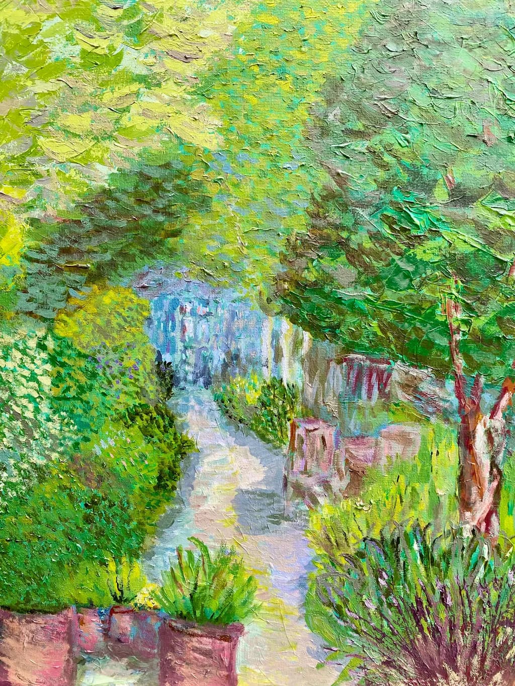 Whispers of Green: A Serene Garden Pathway in Bloom