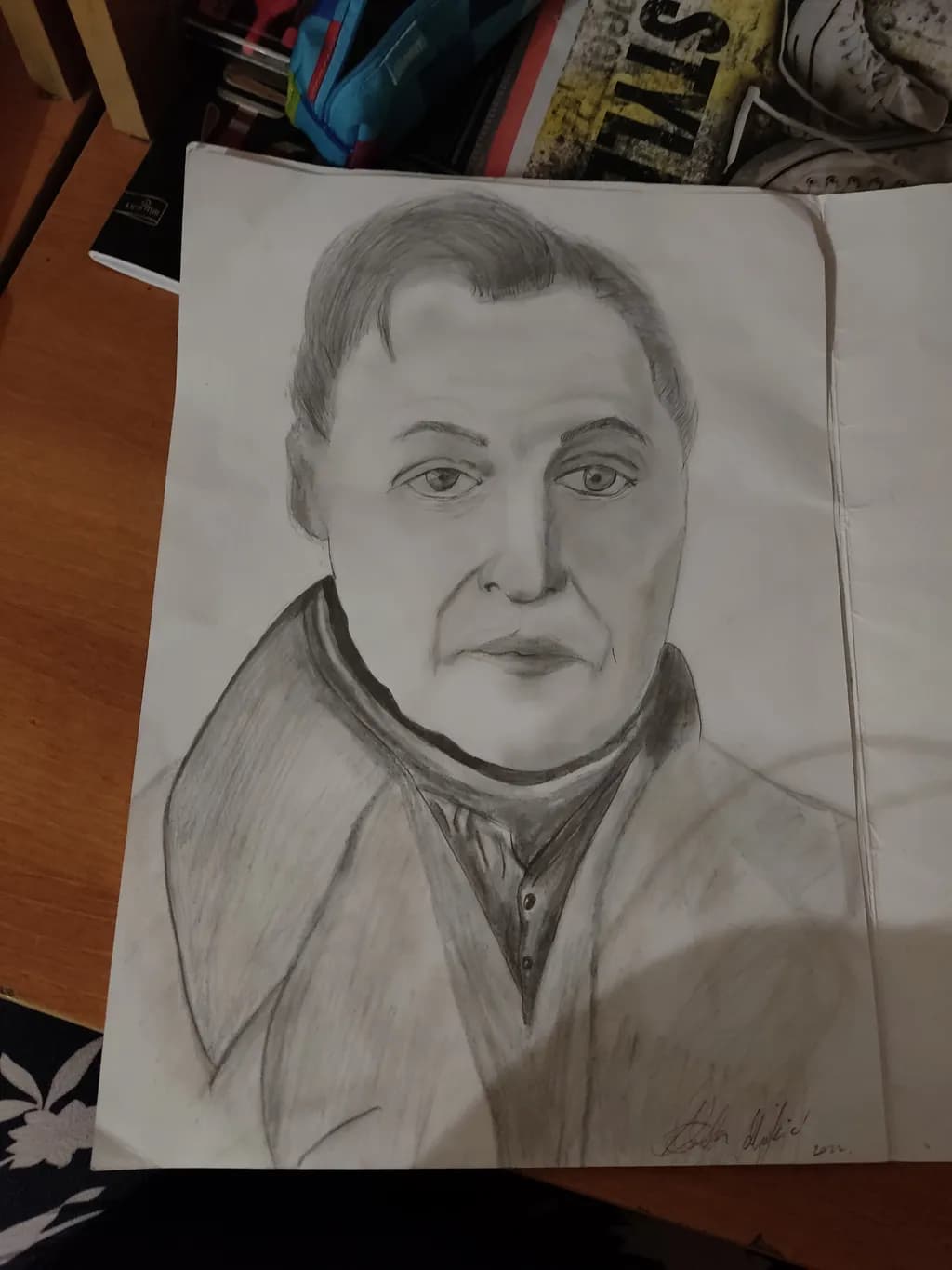 Timeless Gaze: A Charcoal Portrait of Resilience and Depth